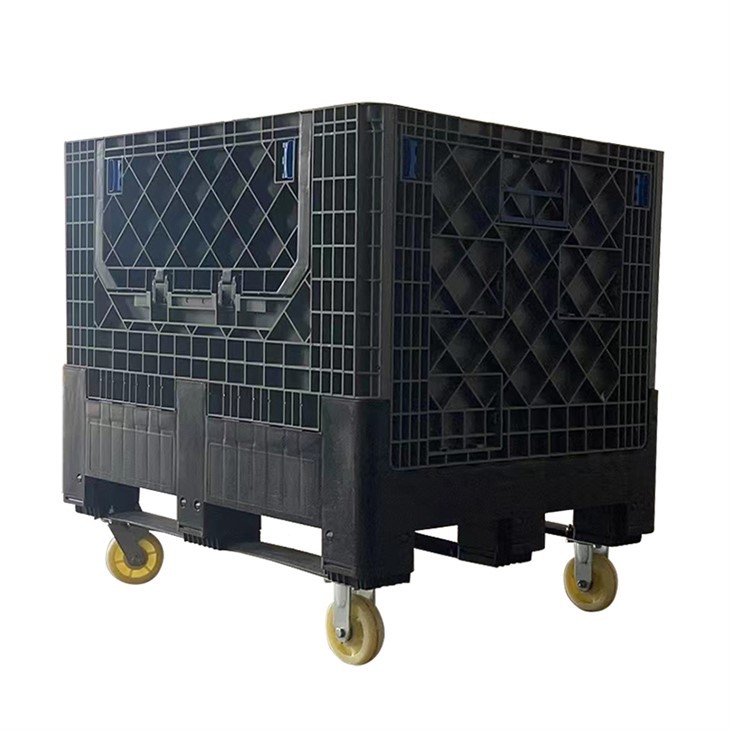 Durable HDPE Wheeled Collapsible Auto Parts Pallet Container
