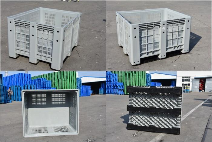 Vented Plastic Pallet Box Durable Stackable Vented HDPE Plastic Pallet Box