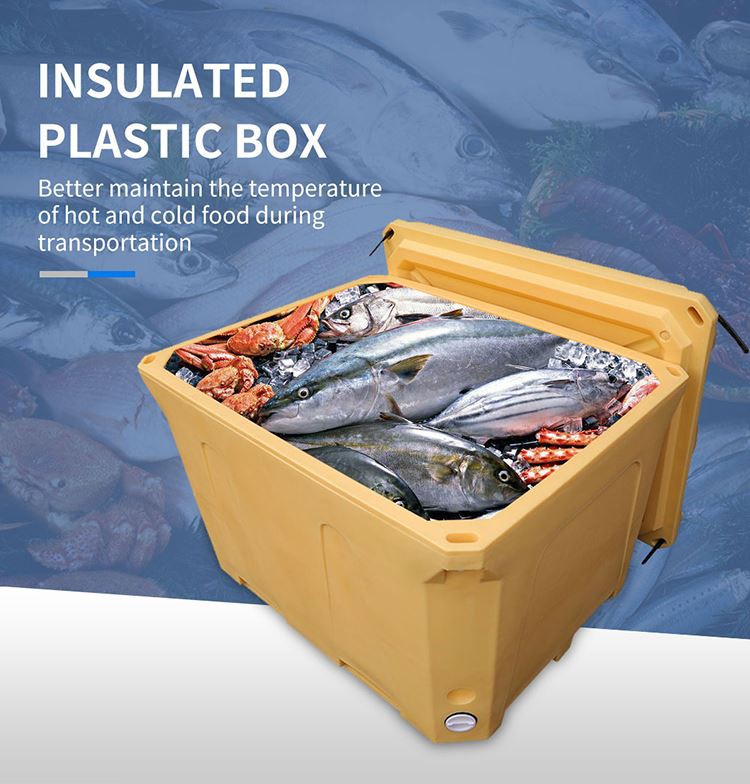 Heavy-Duty HDPE Insulated Fish Storage Box - Stackable & Durable