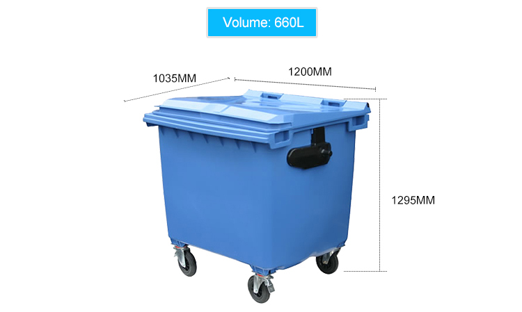 HDPE Mobile Garbage Bin | Durable, Stackable Waste Containers