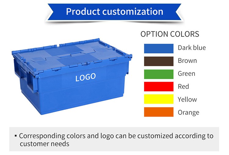 HDPE Attached Lid Container Durable HDPE Attached Lid Tote Container - Stackable & Secure