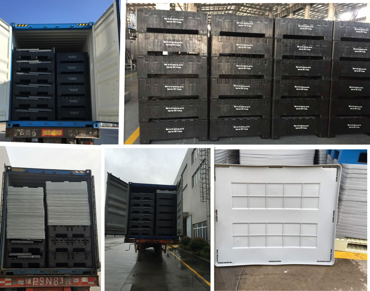 Packing and Shipping Large HDPE Collapsible Plastic Bulk Container for Logistics