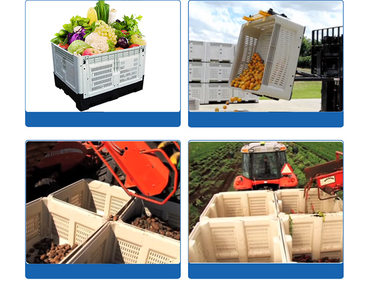 Durable HDPE Agricultural Plastic Pallet Container - Stackable