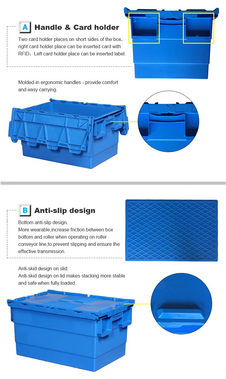 Collapsible Plastic Pallet Container with Lid for Cold Storage