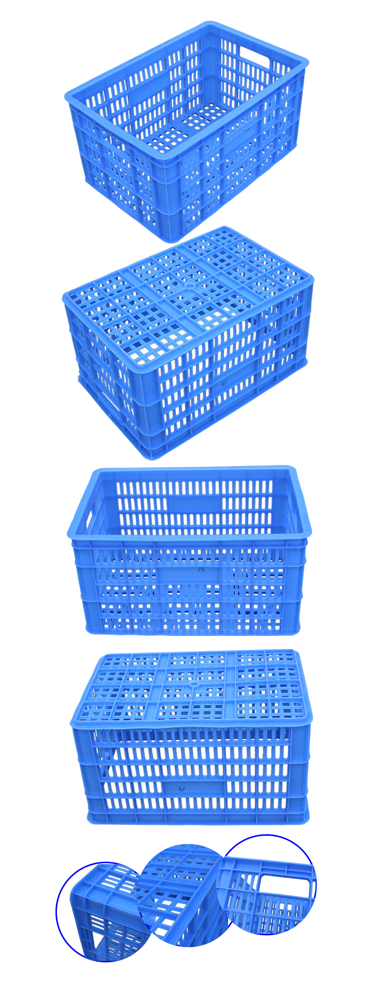 Durable Stackable HDPE Plastic Fruit & Vegetable Crate