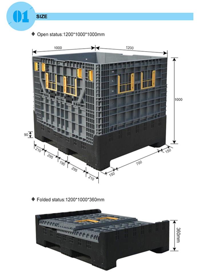 Heavy-Duty HDPE Collapsible Plastic Pallet Boxes for Logistics