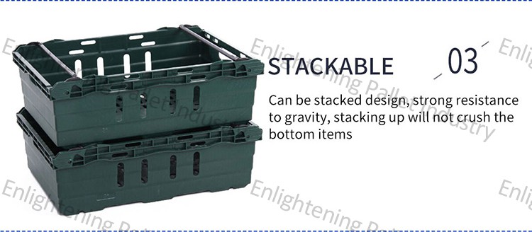 Durable HDPE Deep Bale Arm Stackable Crate – Food Grade Logistics