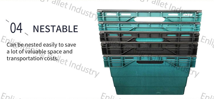 Durable HDPE Deep Bale Arm Stackable Crate – Food Grade Logistics