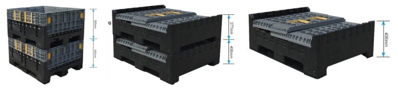 Heavy Duty HDPE Collapsible Bulk Container 1200x1000mm