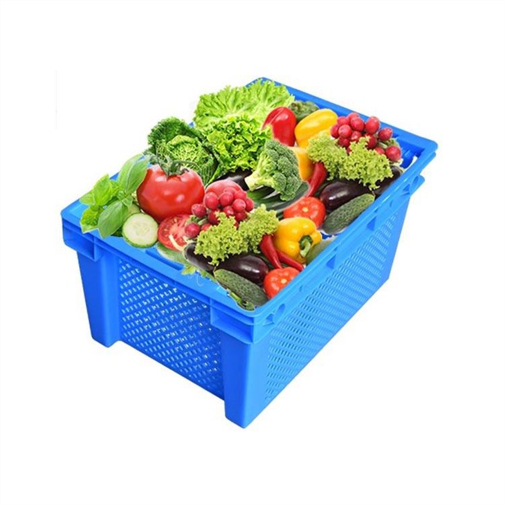 Durable HDPE Nestable & Stackable Vegetable Crate for Logistics