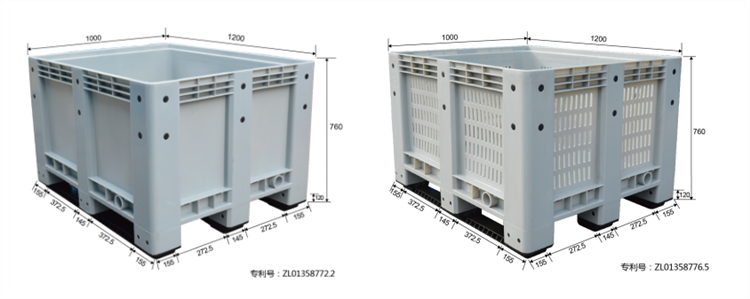 Durable 600L Stackable Ventilated HDPE Plastic Pallet Box