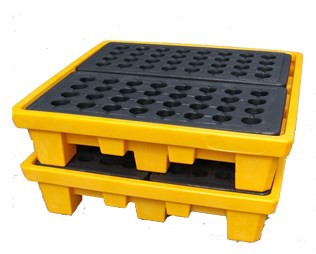 Durable HDPE 4 Drum Bunded Plastic Pallet for Safe Oil Storage