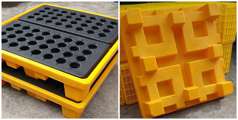 Heavy-Duty 4x4 HDPE Spill Containment Pallet for Bulk Storage