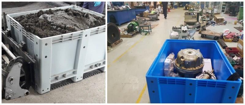 Solid Plastic Pallet Box Image Durable HDPE Stackable Plastic Pallet Box for Machine Parts