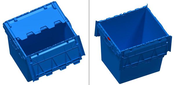 Durable Plastic Box Durable HDPE Nestable Plastic Moving Box with Lid - 172L