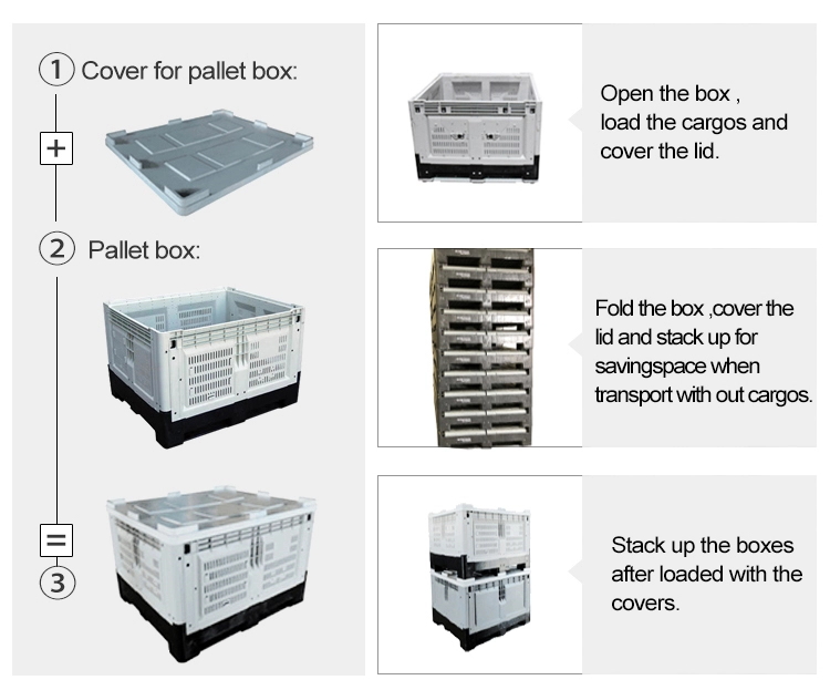 HDPE Folding Bulk Containers for Auto Parts Storage