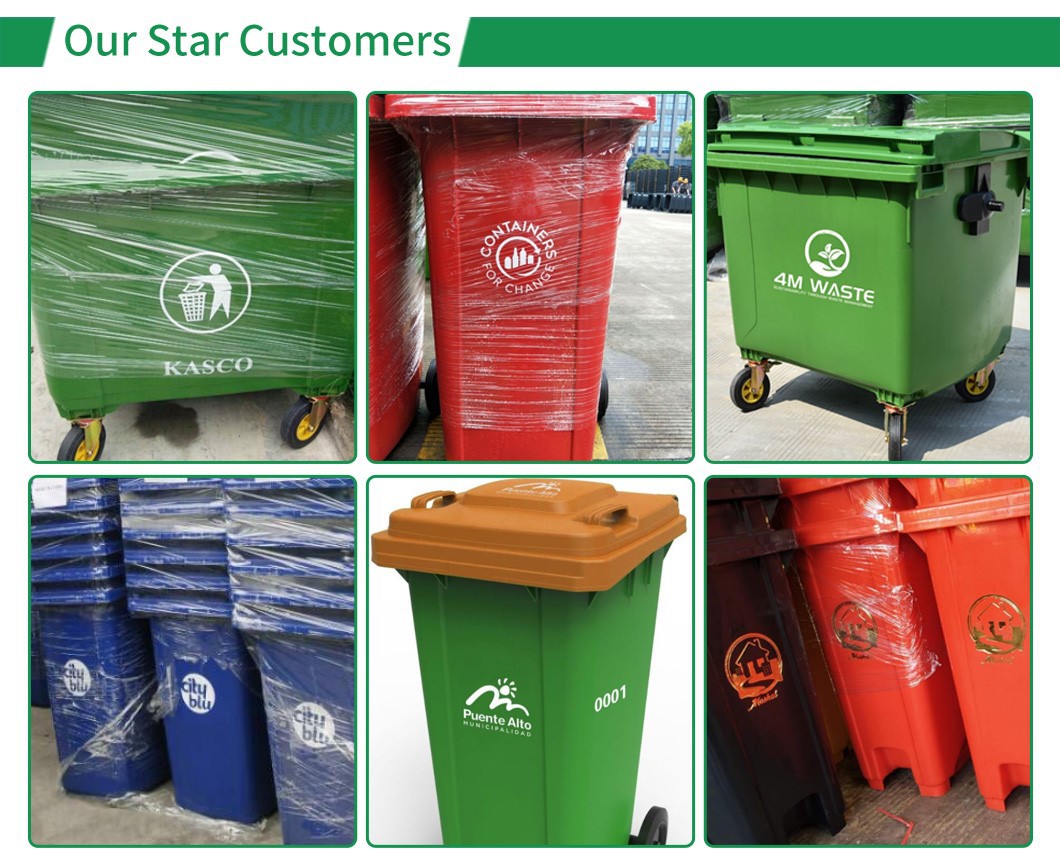 Durable HDPE Outdoor Waste Bin with Wheels and Lid