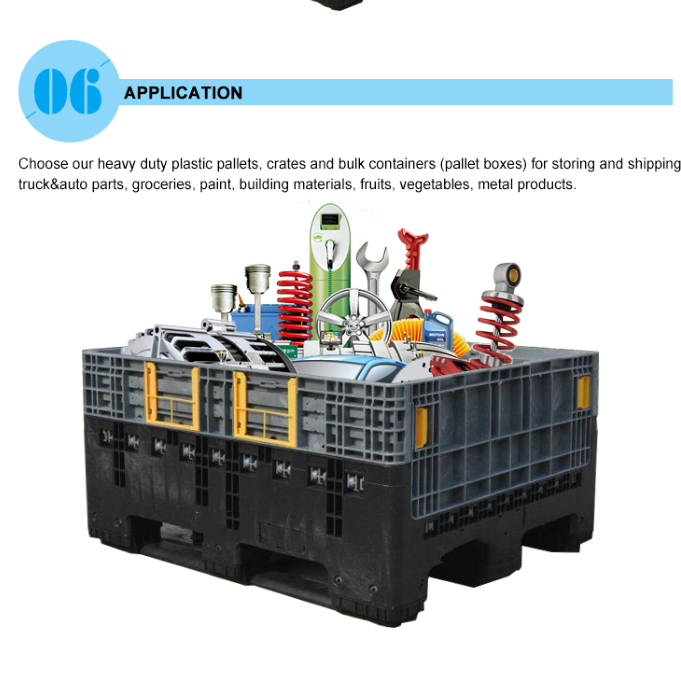 Heavy Duty Collapsible Plastic Pallet Container - HDPE Stackable Bulk Storage