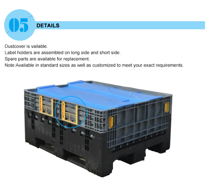 Heavy Duty Collapsible Plastic Pallet Container - HDPE Stackable Bulk Storage