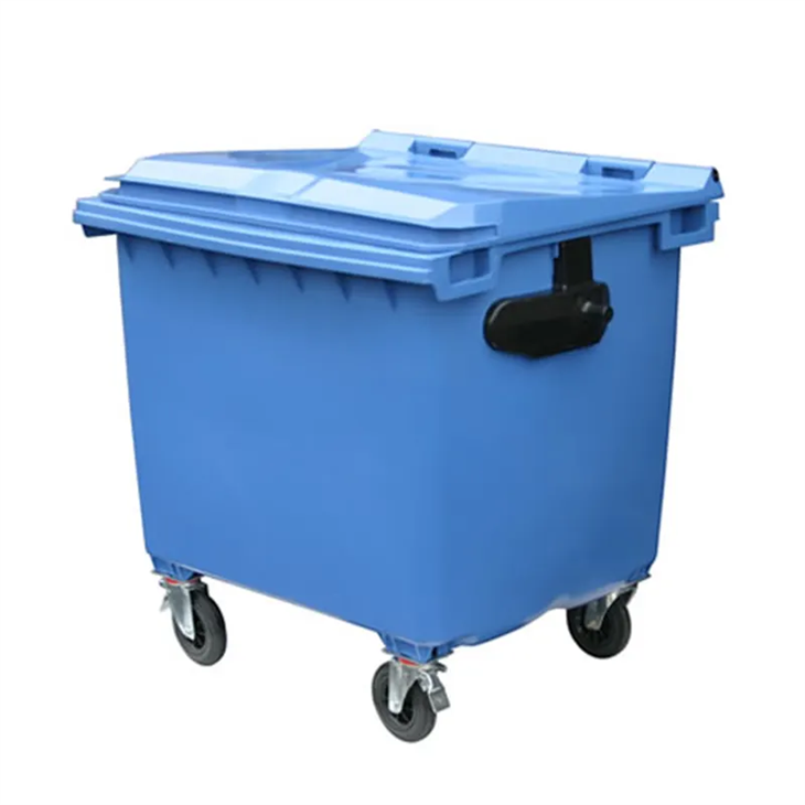660L HDPE Stackable Waste Bin with Wheels for Industrial Use