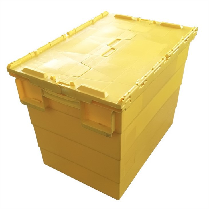 Durable HDPE Stackable Distribution Container with Hinged Lid image 2
