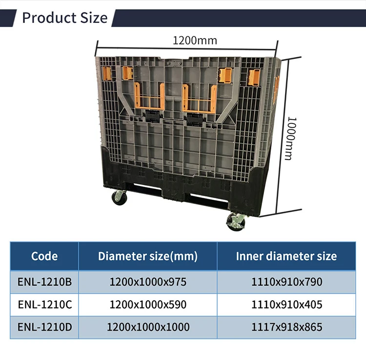 Durable Large Folding Plastic Pallet Box for Storage