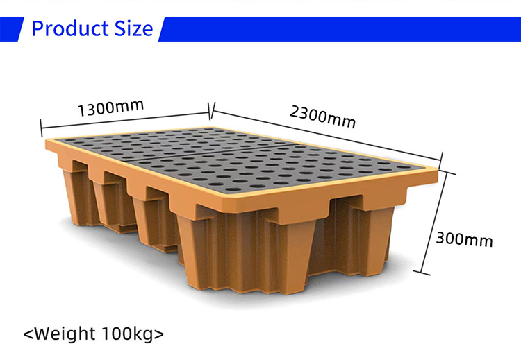 IBC Spill Containment Pallet in Warehouse Durable HDPE Double IBC Spill Containment Pallet