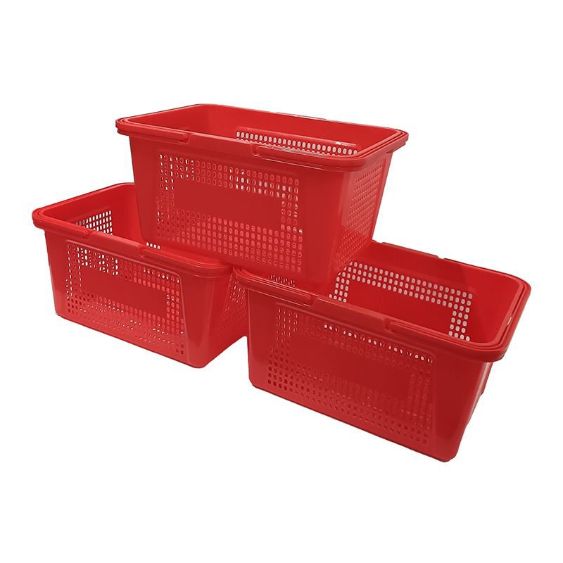 Durable Plastic Shopping Baskets with Handles for Retail