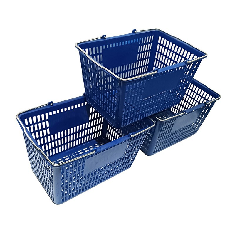 Durable Plastic Shopping Baskets with Handles for Retail image 2