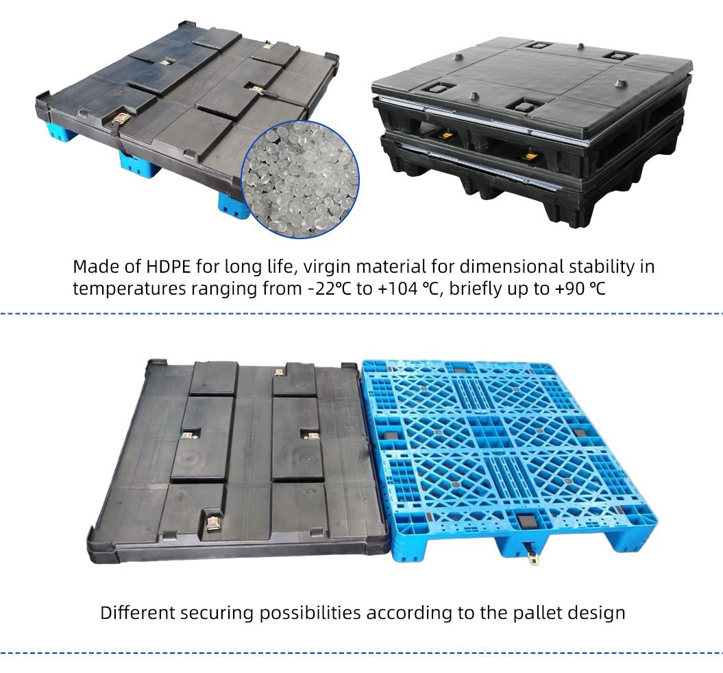 Durable HDPE Single Face Plastic Pallet with Lid