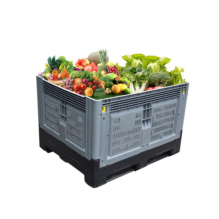 Hygienic Foldable Plastic Pallet Bin with Ventilated Design