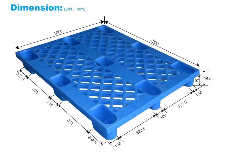 Lightweight HDPE Nestable Export Plastic Pallet 1200x1000mm
