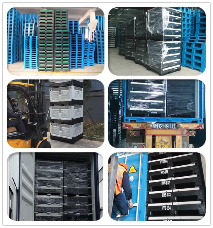 Plastic Box Durable HDPE Foldable Vented Box for Bulk Storage