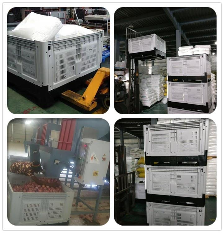 HDPE Stackable Box Durable HDPE Foldable Vented Box for Bulk Storage
