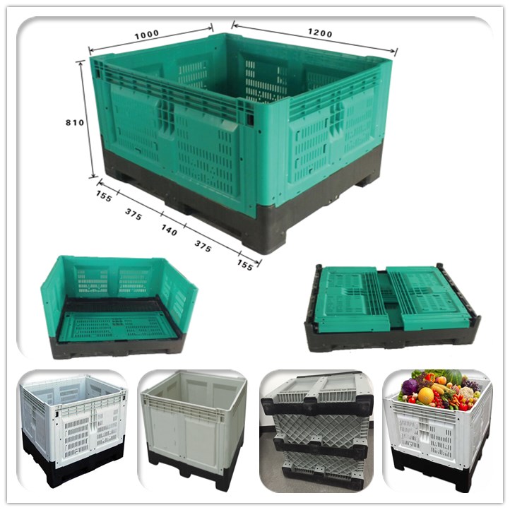 HDPE Foldable Box Durable HDPE Foldable Vented Box for Bulk Storage