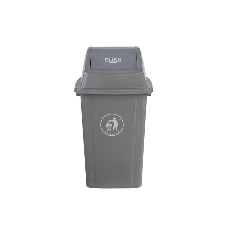 Durable 50L HDPE Plastic Swing Top Waste Bin for Indoor Use