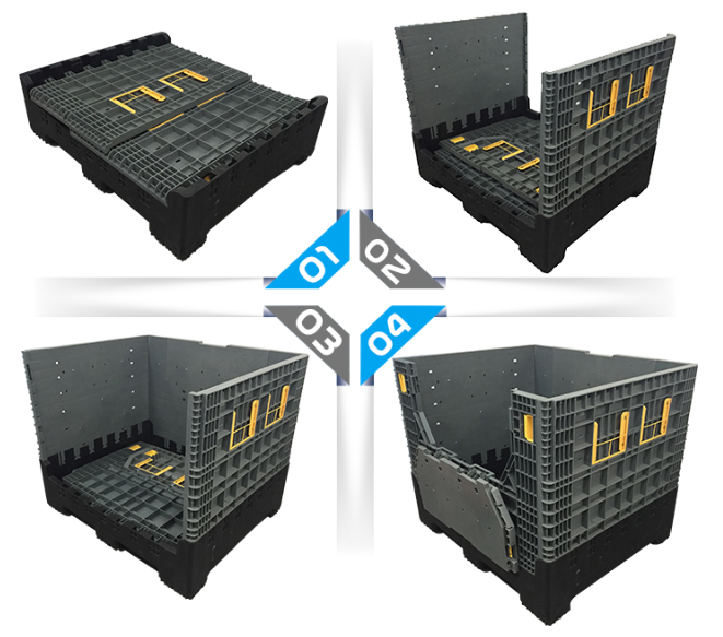 Durable Folding Plastic Pallet Box for Logistics and Storage