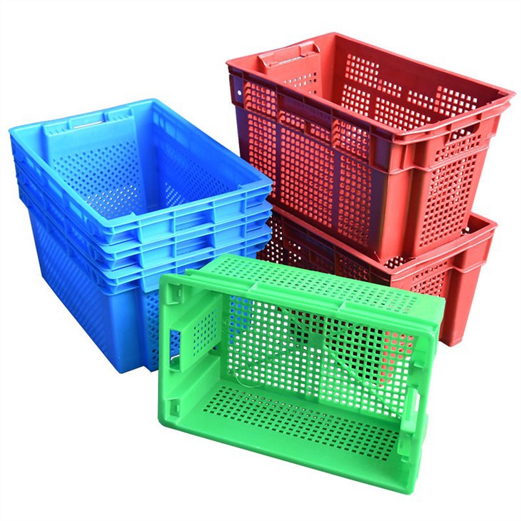 Durable Stackable HDPE Vegetable Transport Crates for Fresh Produce