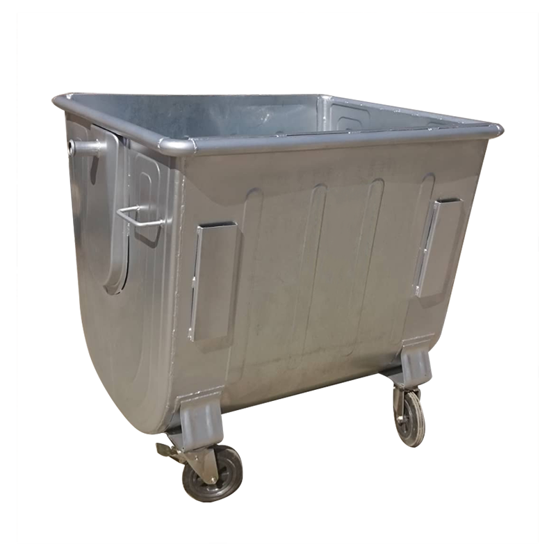 Heavy-Duty Galvanized Steel Waste Bin - Durable & Stackable