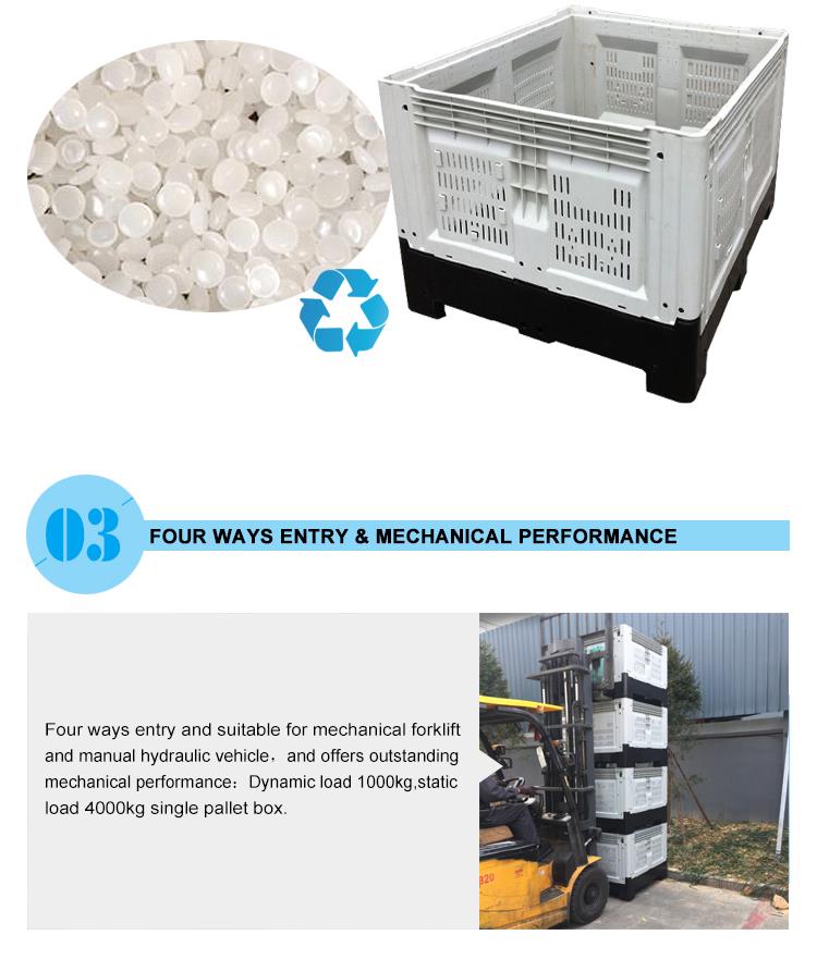 Durable Foldable HDPE Large Storage Box with Forklift Entry