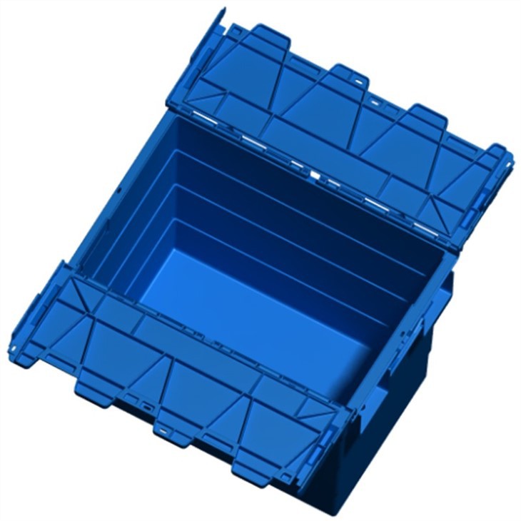Durable HDPE Stackable Handheld Attached Lid Containers for Logistics image 4