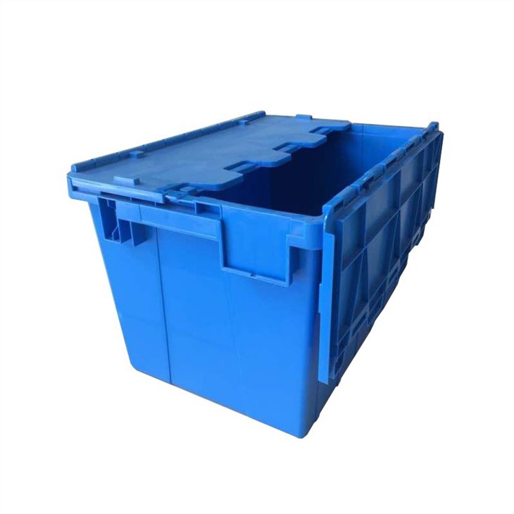 Durable HDPE Stackable Handheld Attached Lid Containers for Logistics image 3