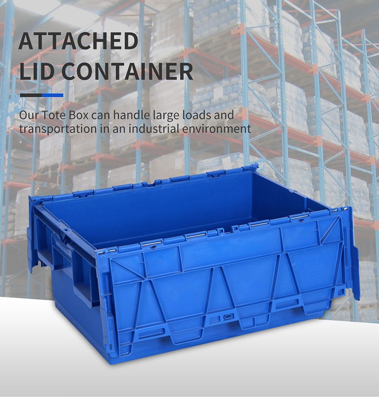 Heavy-Duty HDPE Stackable Handheld Lid Container for Logistics