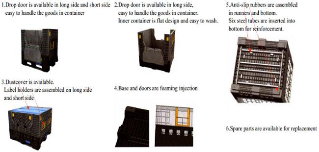 Large HDPE Folding Plastic Pallet for Bulk Shipping