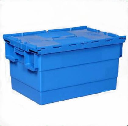 Durable HDPE Stackable Bulk Container with Attached Lid