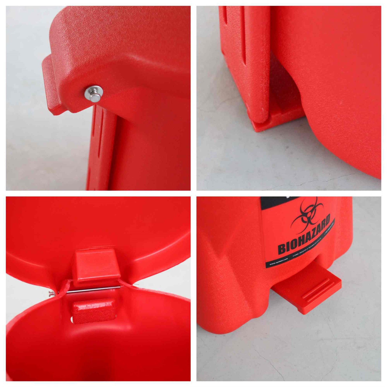 16 Gal Biohazard Waste Bin with Pedal & HDPE Material