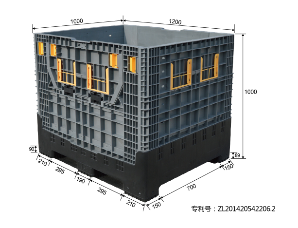HDPE Industrial Container HDPE Heavy Duty 4-Way Entry Plastic Bulk Container