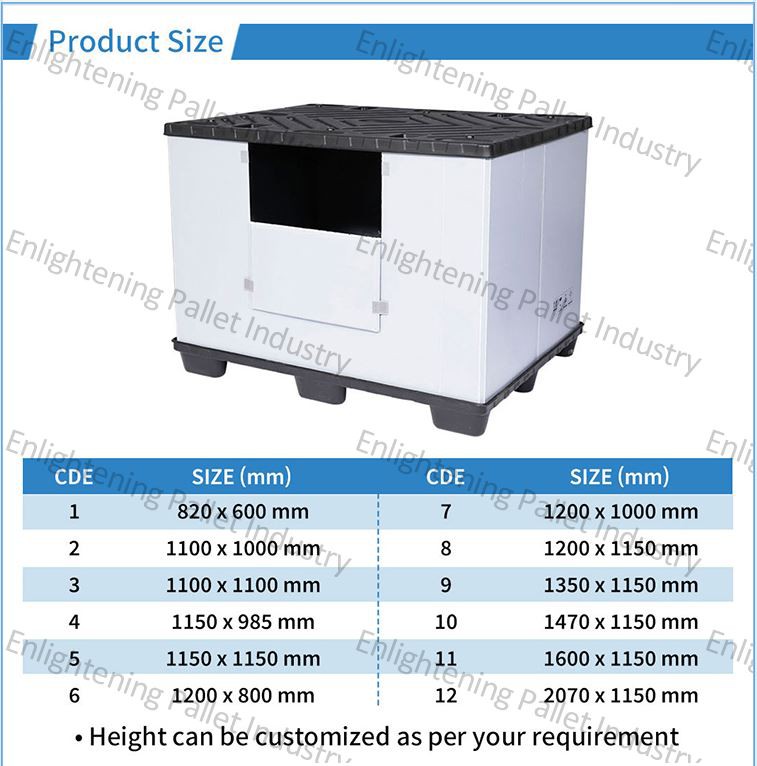 Foldable HDPE Plastic Pallet Container 40x48x45 Inch