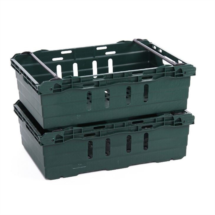 HDPE Perforated Bale Arm Plastic Crate for Logistics