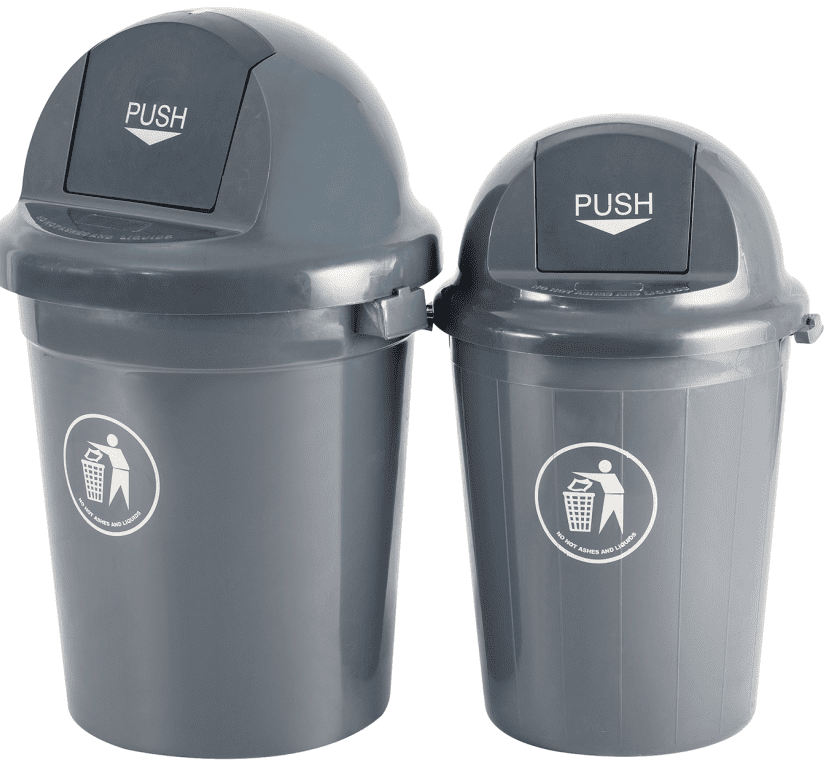 Durable HDPE Round Flip Top Trash Bin for Public Spaces